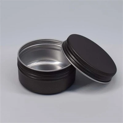Boîte en aluminium noire hermétique de 10 ml avec bouchon