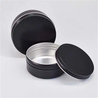 Boîte en aluminium avec couvercle, impression personnalisée noire de 20 ml