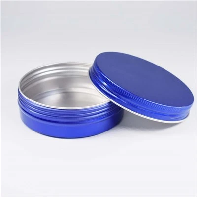 Pot à bougie rond vide en aluminium et métal de 68 ml avec couvercle à vis